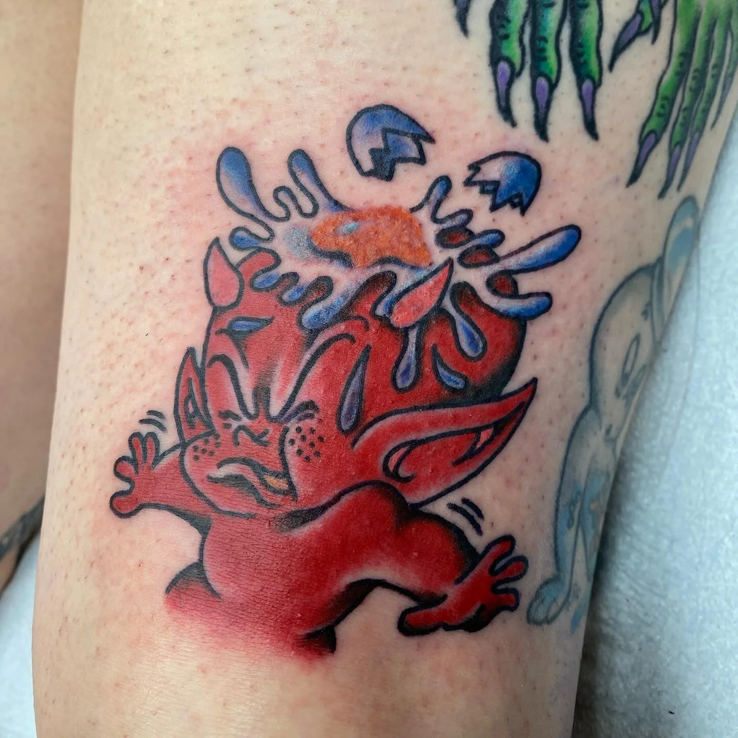 Iconic Hot Stuff Tattoo chosen from @sietomaldonado very own sheet! Turn your Wednesday into something special, browse the walls, &amp; make the middle of the week a little more memorable. Sieto is on walk-ins every Tuesday/Wednesday !