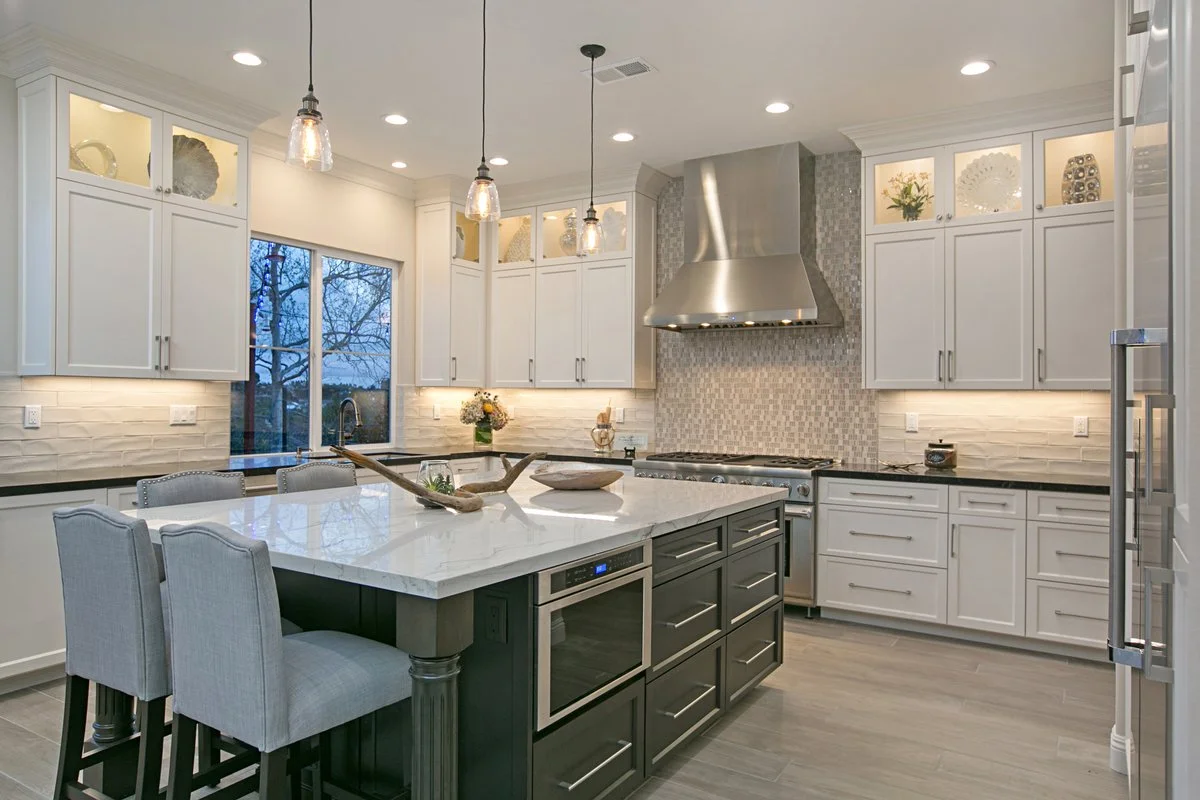 Kitchen Living Room Fireplace and Indoor Outdoor Remodel Carlsbad
