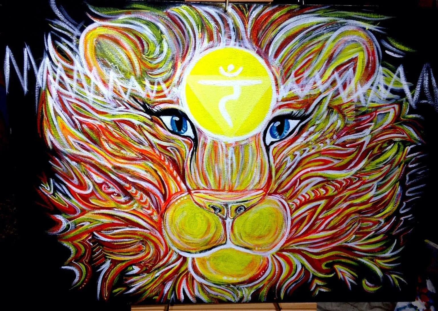 "Solar Plexus Lion"
22x30inch Acrylic on Canvas
Live Painted at Color Dance Music and Arts Festival in Athens Ohio and Family Roots Fest in Glouster Ohio
In Private Collection