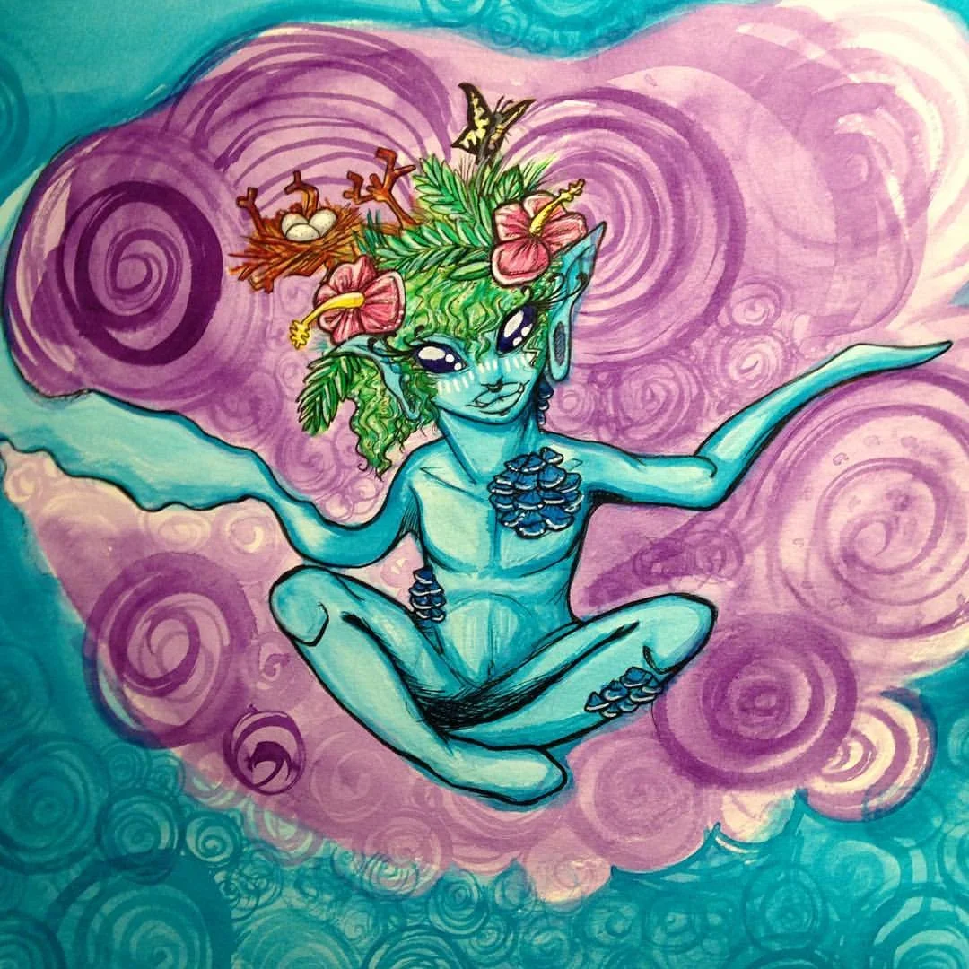 "FunkyFae Sprite"
11x14inch India Ink on cold press paper
In Private Collection