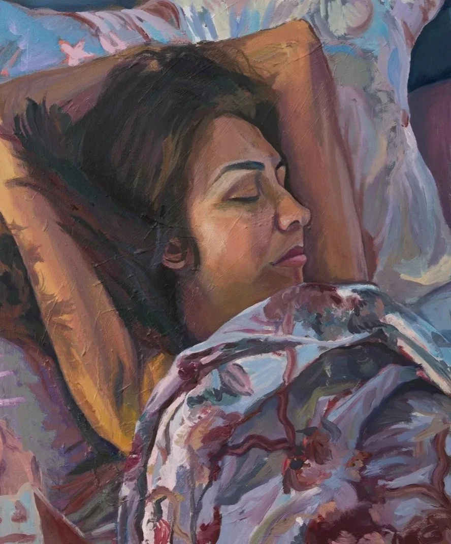 Zara Woodhead, Anjoulie, girl, sleep, friend, art, oil paint,