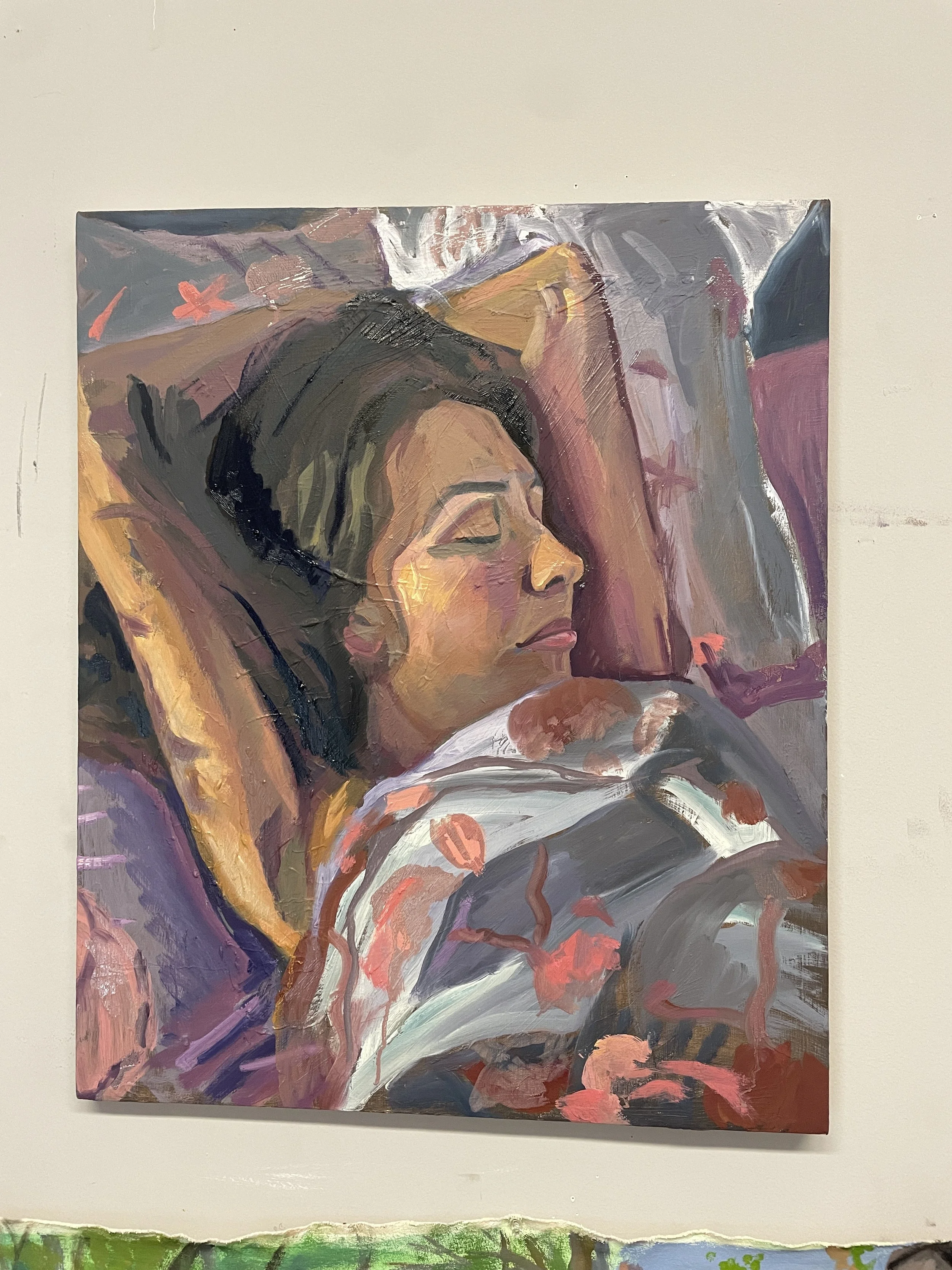 Zara Woodhead, Anjoulie, girl, sleep, friend, art, oil paint,