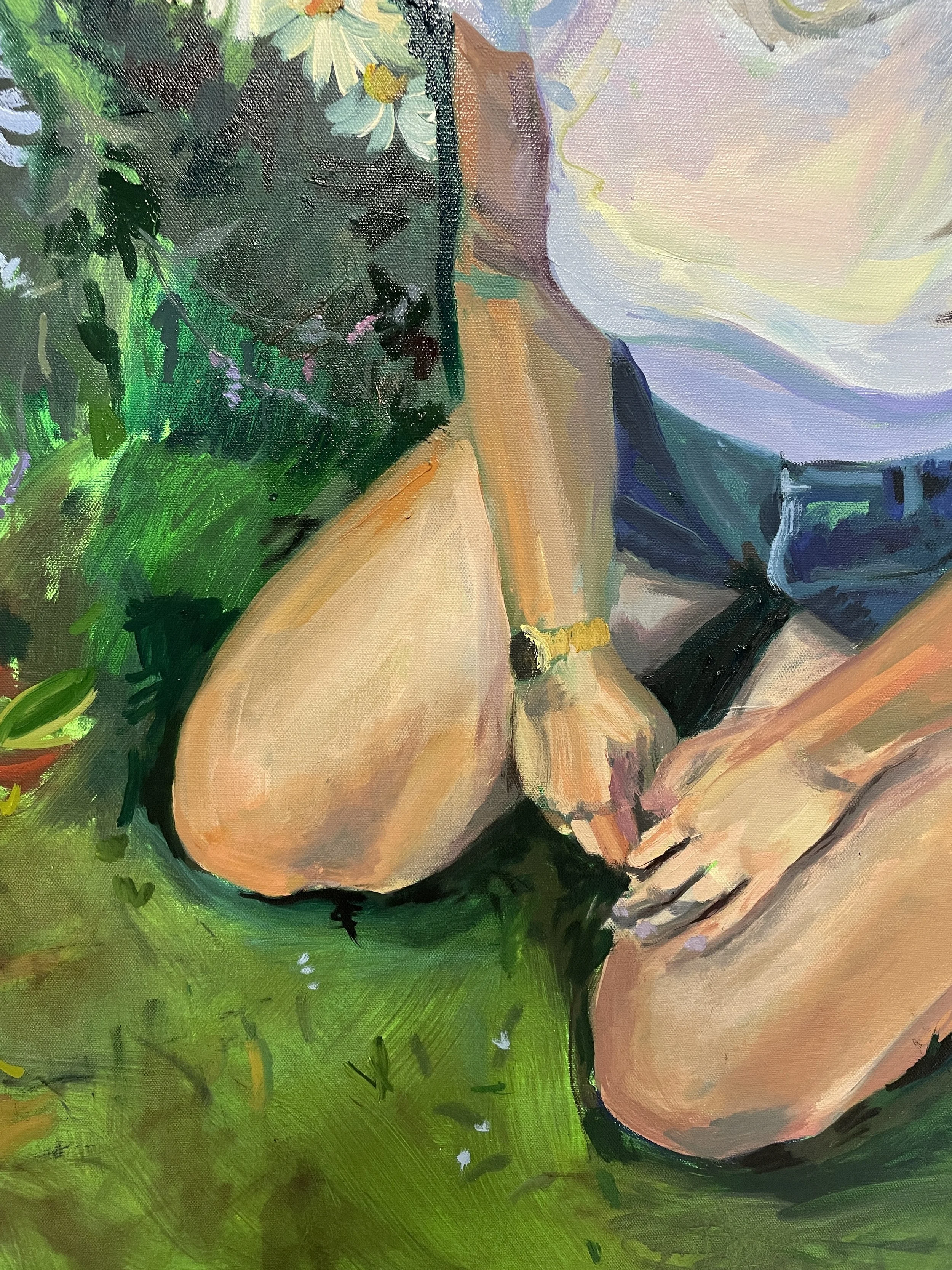 Zara Woodhead, Oil Painting, Dasies, 1, flowers