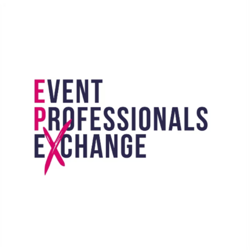 Logo for Event Professionals Exchange with the words 'Event Professionals Exchange' and 'EPEX' highlighted in pink.