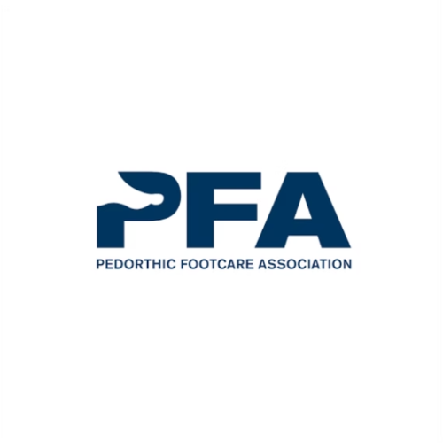Logo of the Pedorthic Footcare Association (PFA) with a stylized foot shape and the full name below.