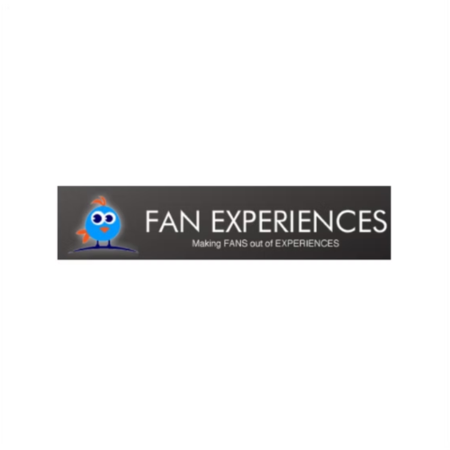 Logo for Fan Experiences with a cartoon blue bird mascot and the slogan 'Making FANS out of EXPERIENCES'