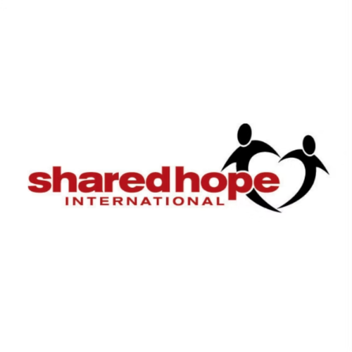 Shared Hope International logo with stylized figures forming a heart shape.
