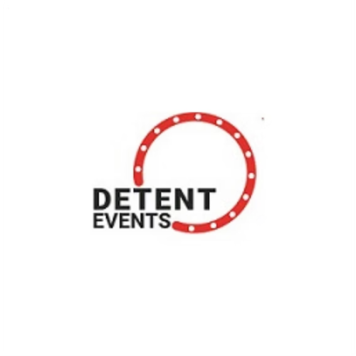 Detent Events logo with a red circular design and black text.