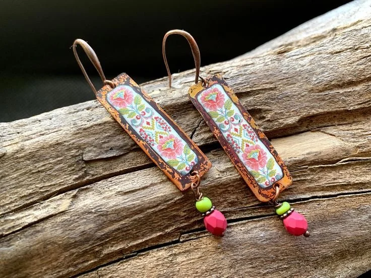 Enameled Earrings