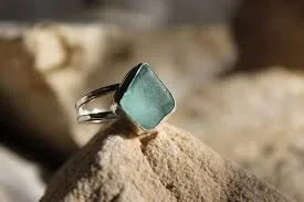 Bezel Set Sea Glass, Stone or Broken China Ring