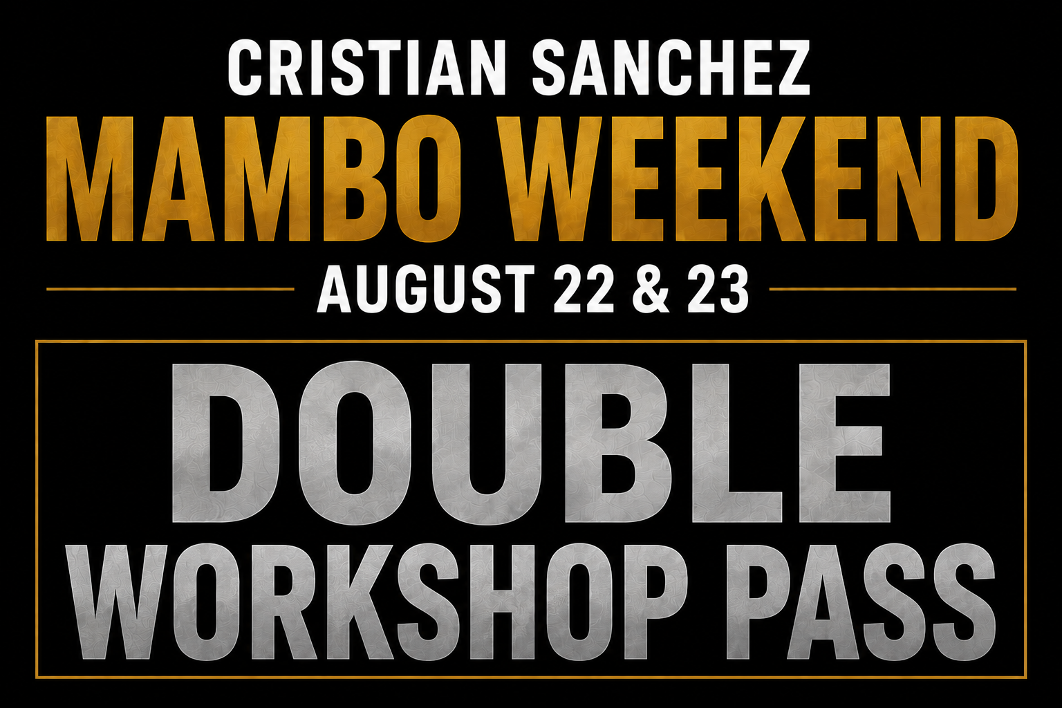 Mambo Weekend - Double Workshop Pass