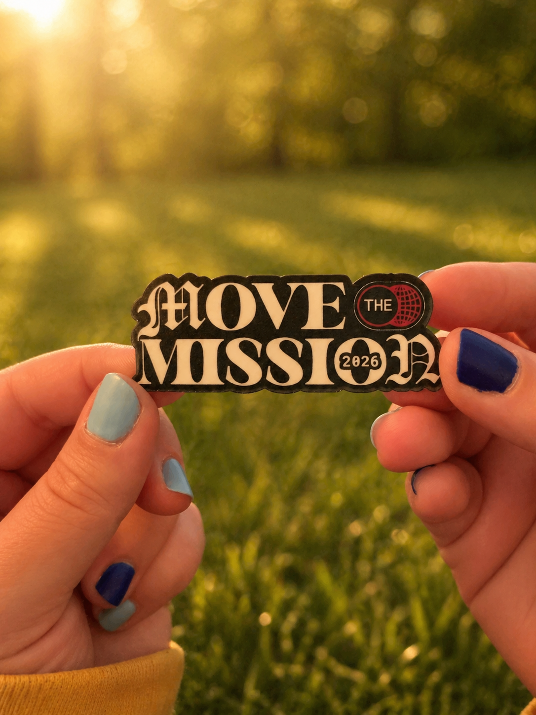 Move the misson glossy laminated custom shape sticker die cut