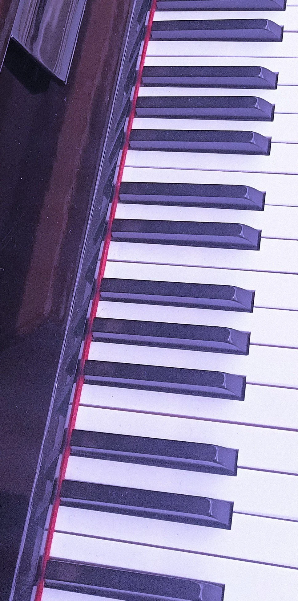 Keyboard with a purple filter