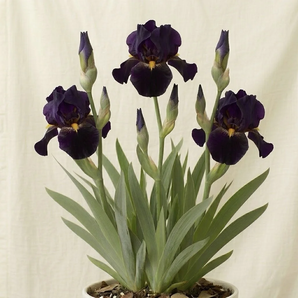 TALL BEARDED IRIS 'EBONY VELVET'