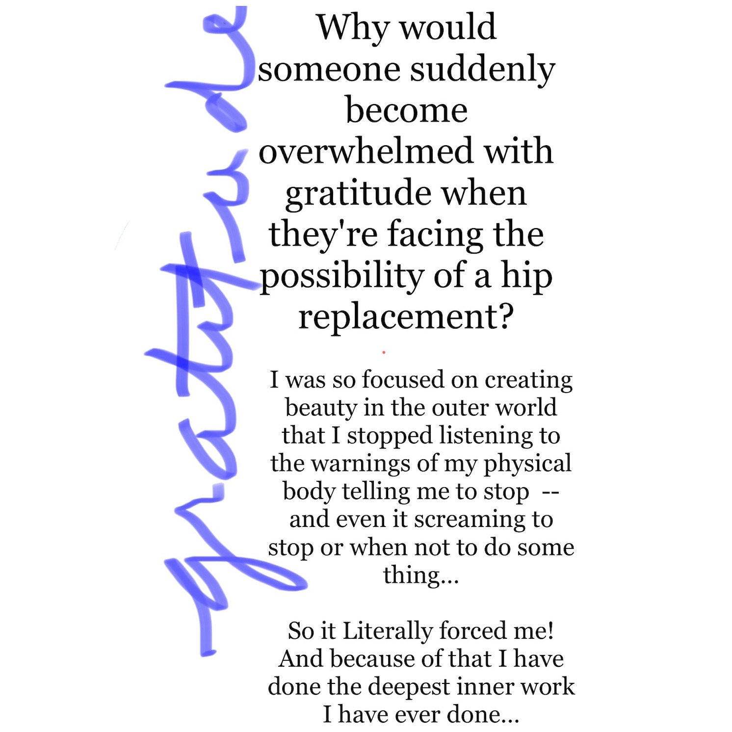 Byron Katie coined the phrase, "Everything that happens is for you..."
Sometimes it certainly doesn't feel that way and it is often only exposed through hindsight.
After being extremely active how could needing to walk with my hiking sticks