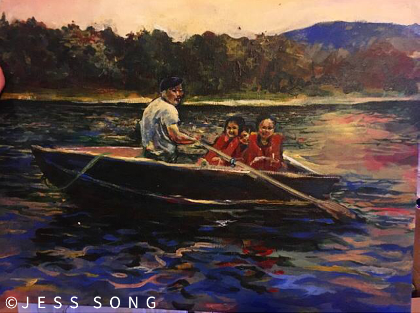 City kids on a lake, 2017