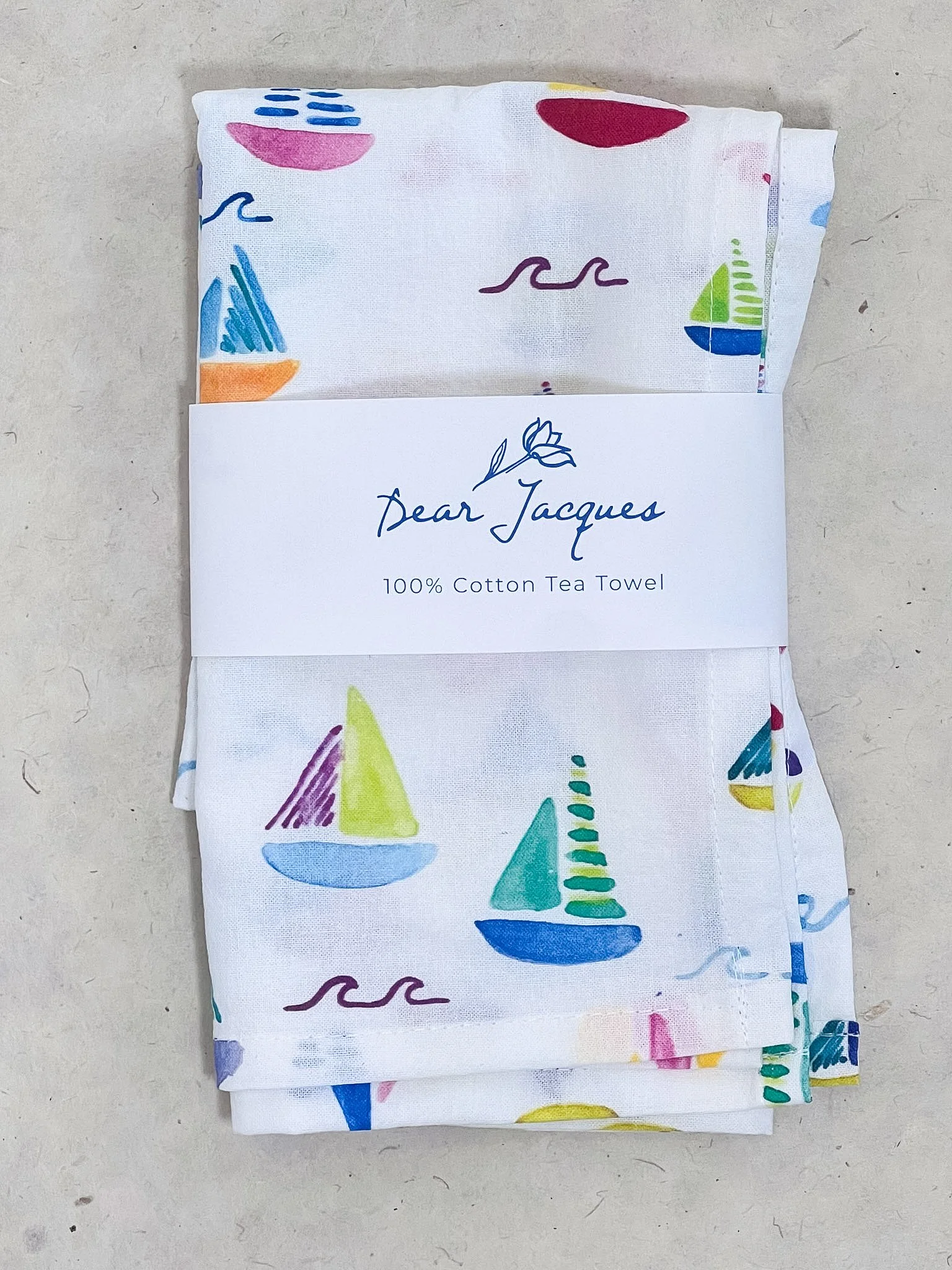 Bright Boats Tea Towel