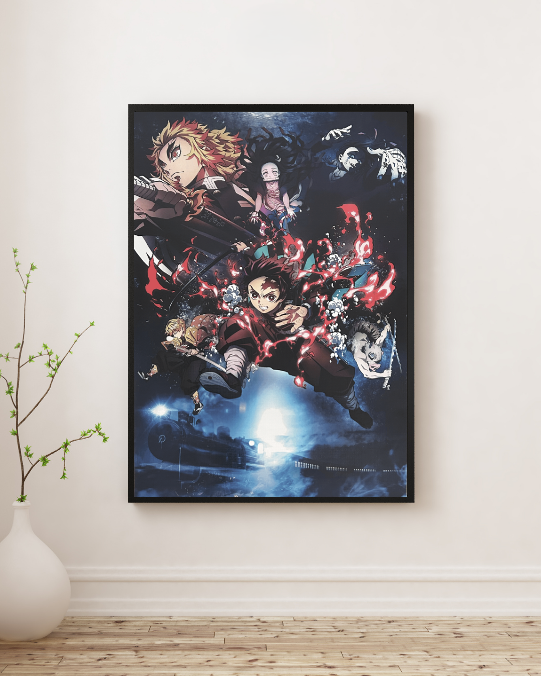 Gerahmtes Anime Poster Demon Slayer 30x45 cm Schwarzer Rahmen