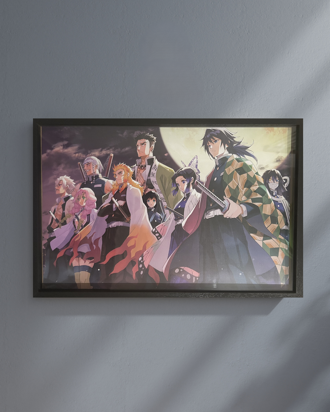 Gerahmtes Anime Poster Demon Slayer Säulen 30x45 cm Schwarzer Rahmen