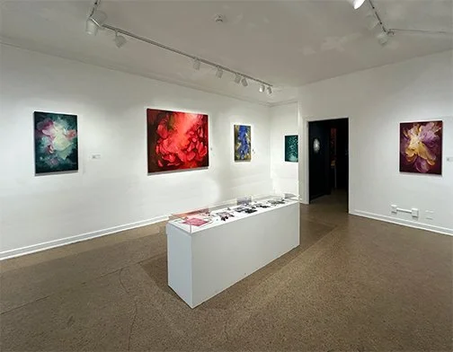 oil paintings and vitrine objects at Museum of Art and History in Lancaster California.