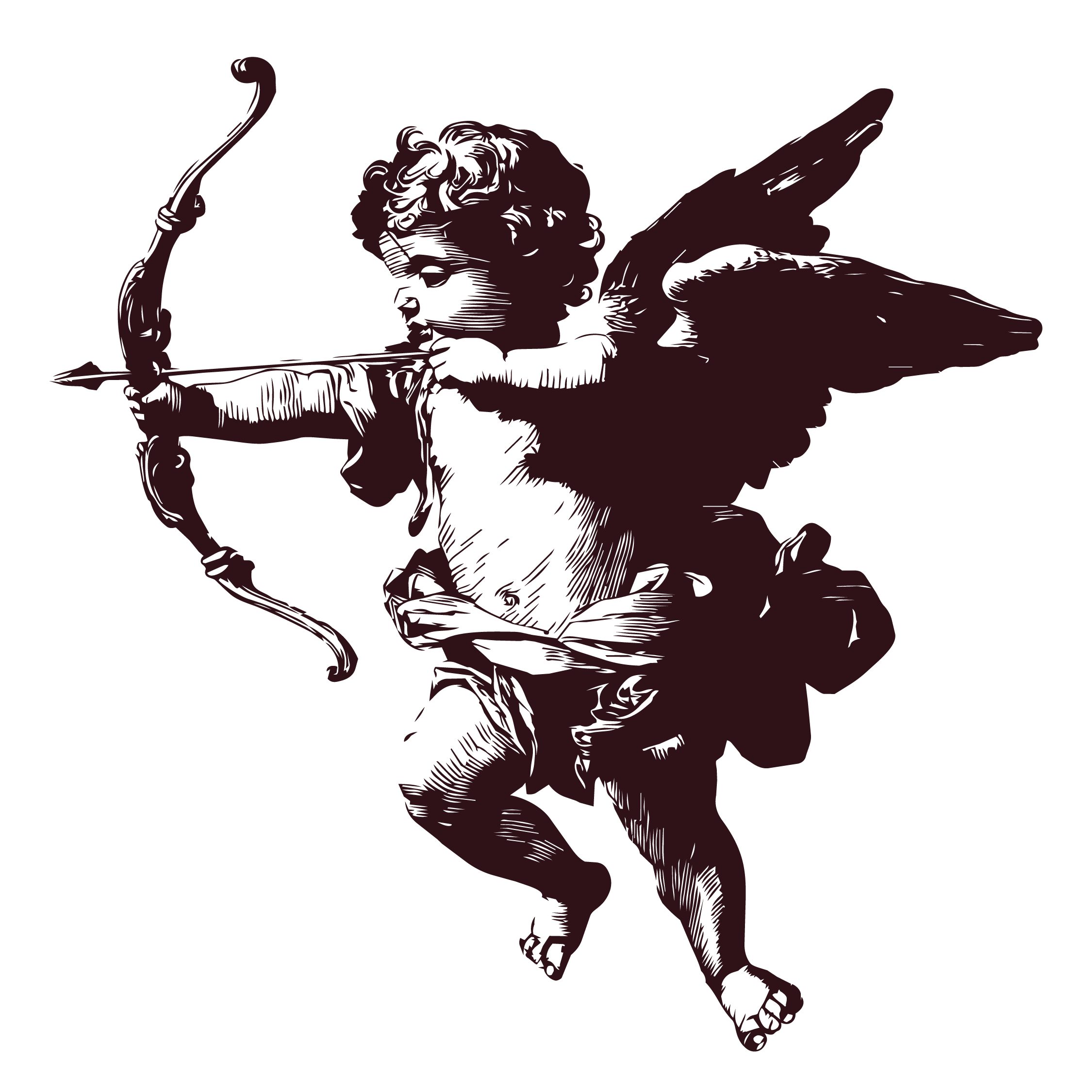 A detailed illustration of a winged lion with a human face, sitting on its hind legs, depicted in a classical style.