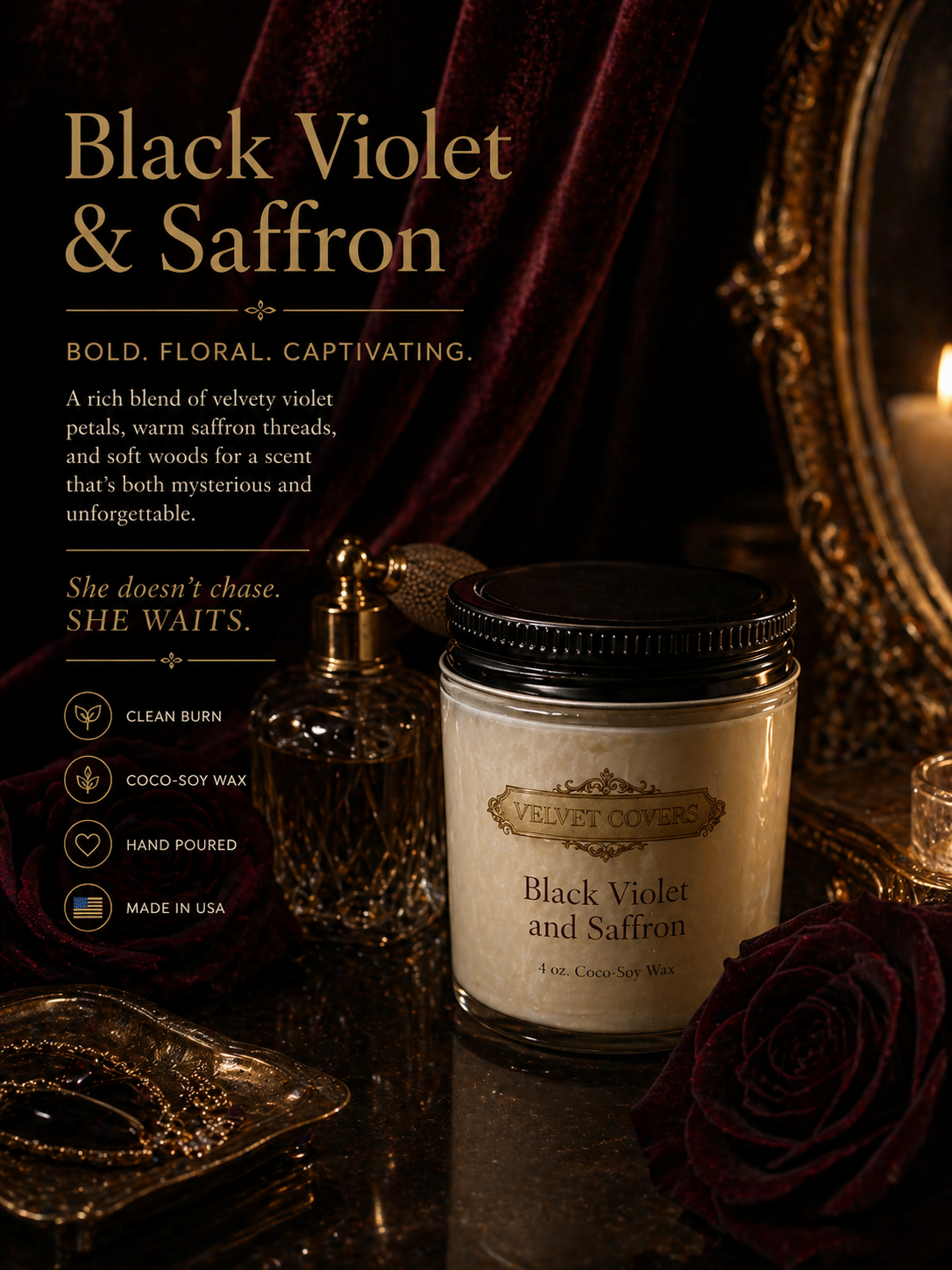 VELVET COVER Black Violet & Saffron