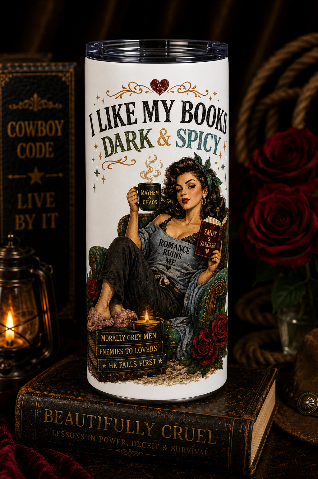 I Like My Books Dark & Spicy™ | 20 oz Skinny Tumbler