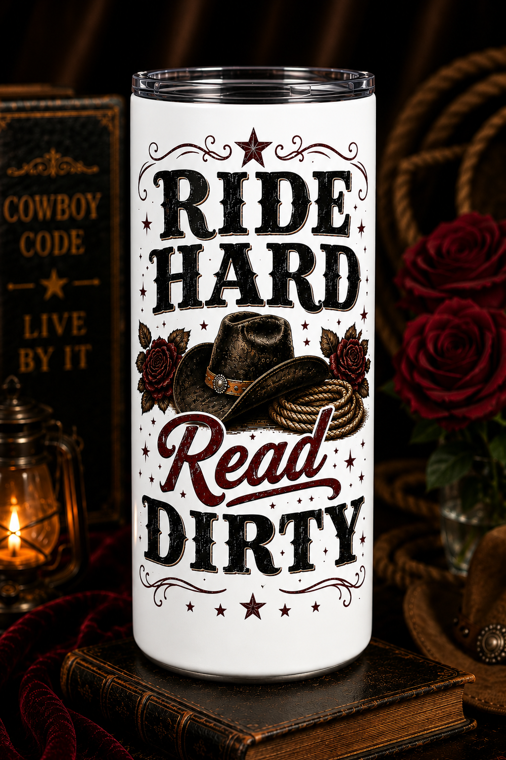 Ride Hard, Read Dirty™ | 20 oz Skinny Tumbler