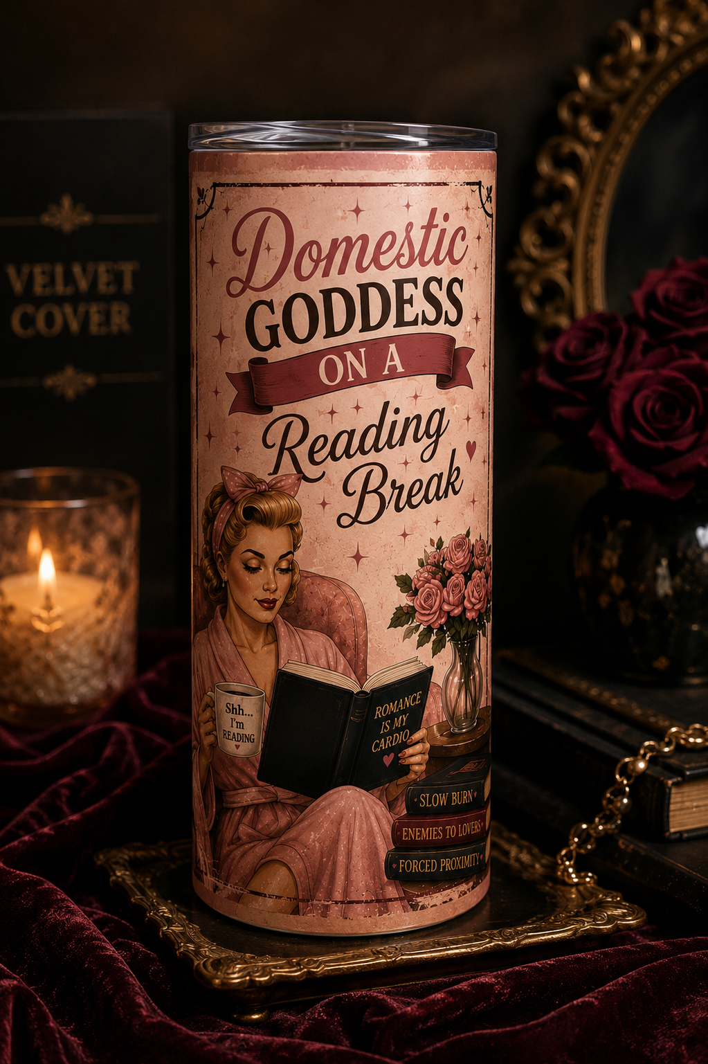Domestic Goddess on a Reading Break™ | 20 oz Skinny Tumbler