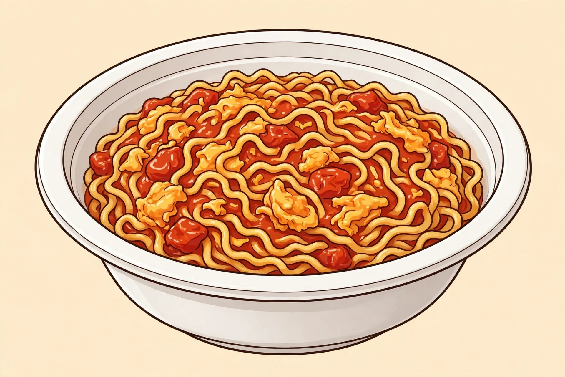 Tomato step 3: finished noodles