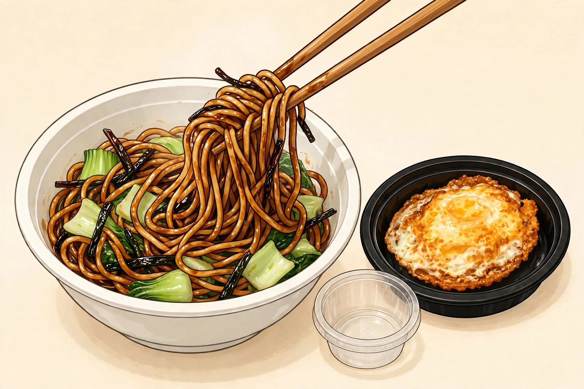 Tossed step 2: tossing noodles