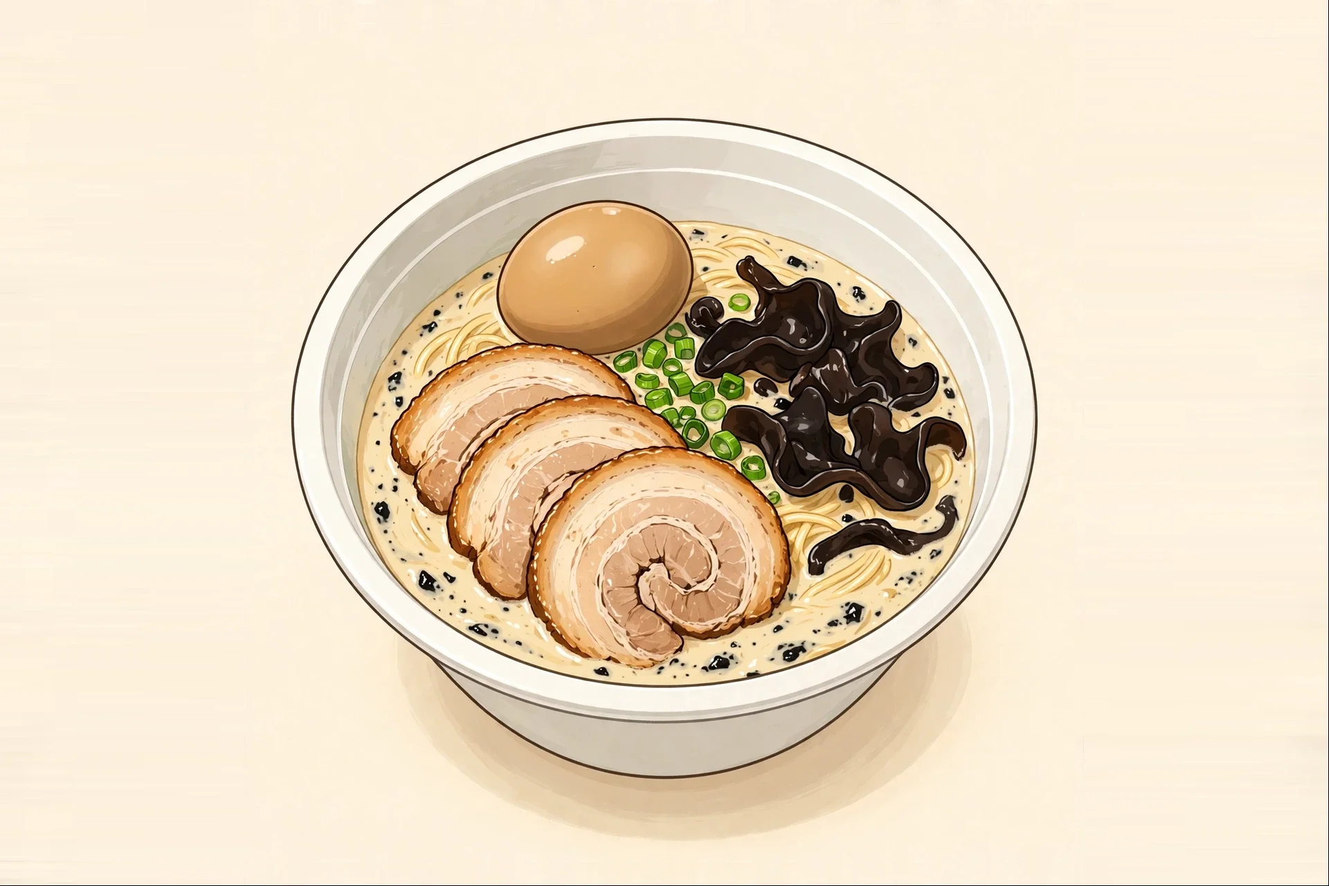 Tonkotsu step 3: finished bowl