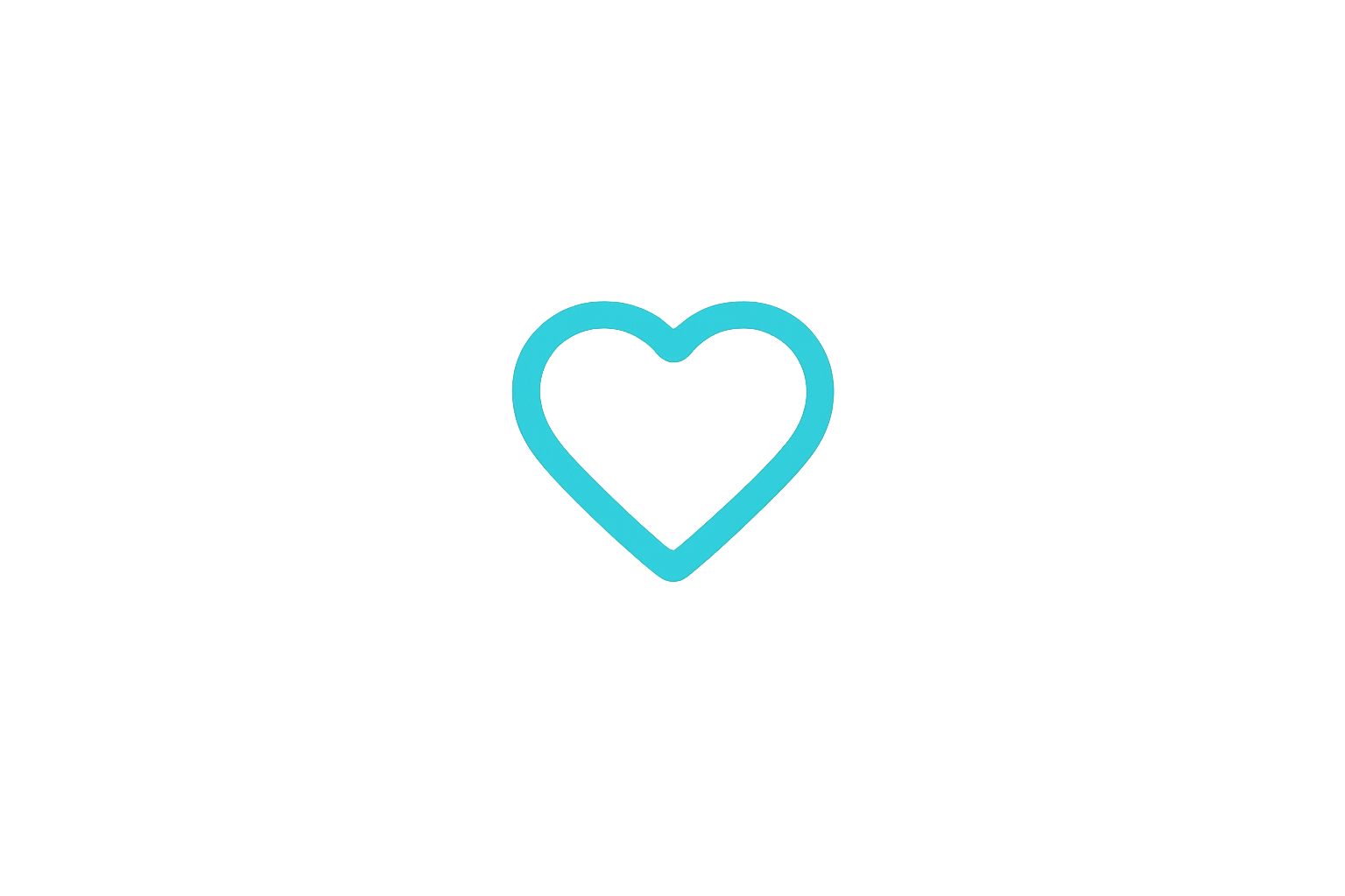 A blue outline of a heart on a black background.