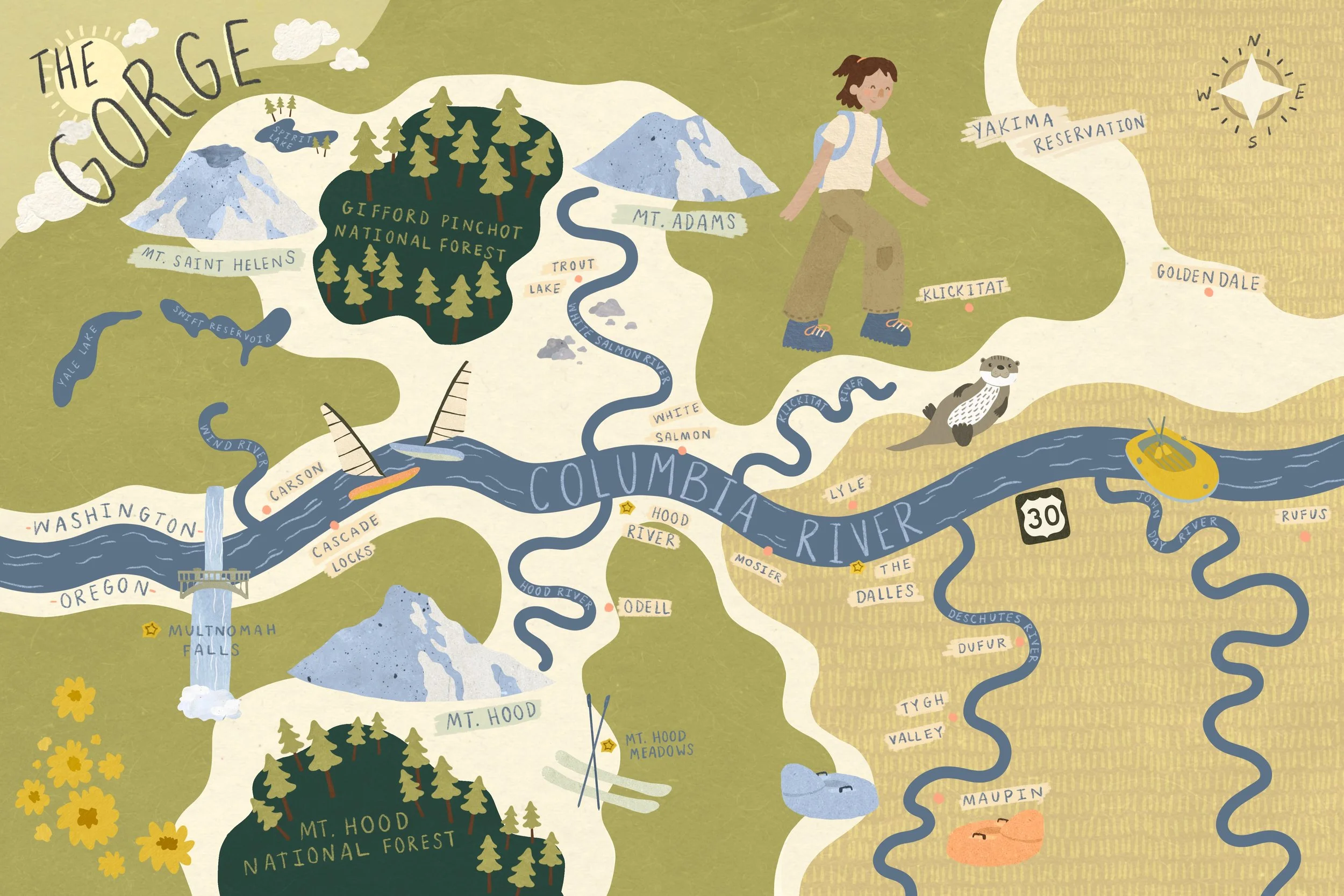 Map of the Columbia River Gorge