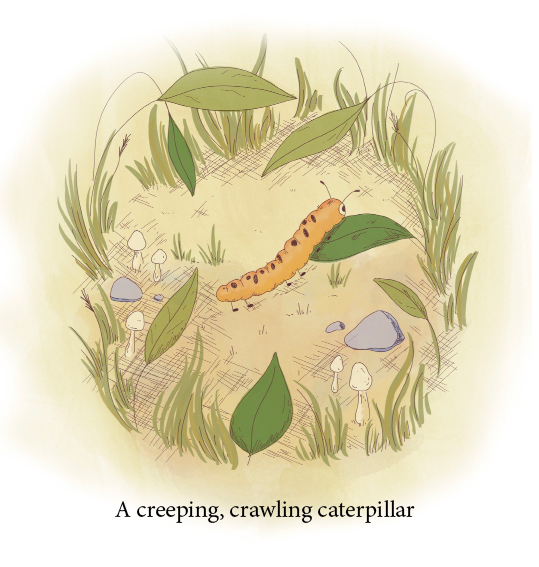Illustrated children's book The Caterpillar by Robert Graves Page 2