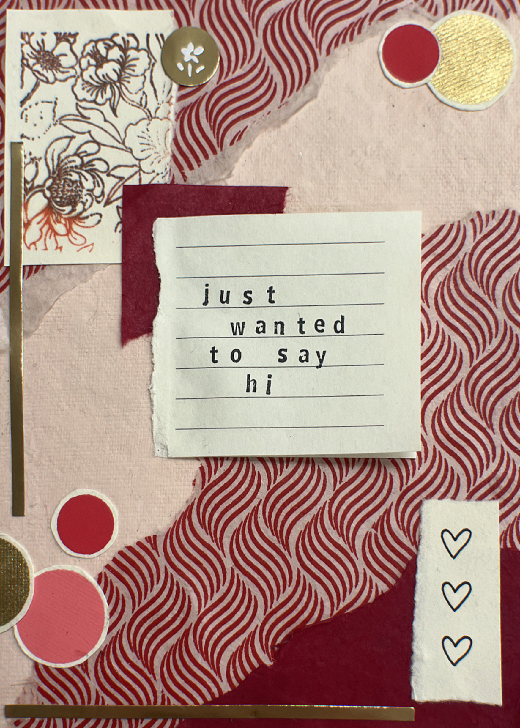 handmade just wanted to say hi greeting card
