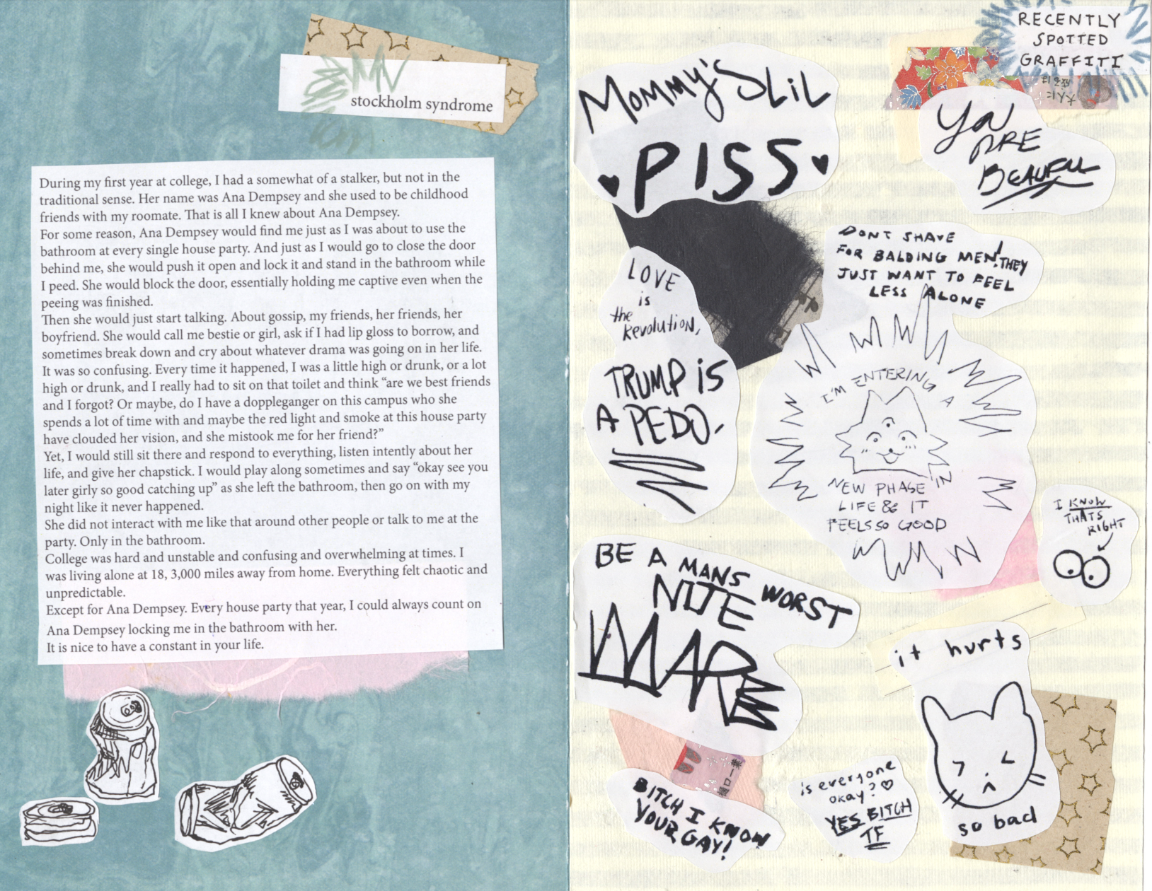 shits & giggles zine page 7-8