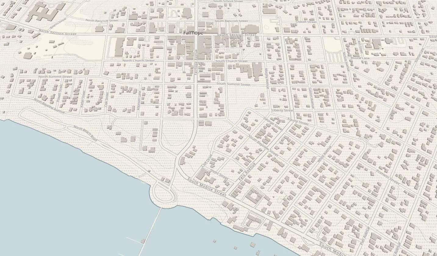 Map of Fairhope, Alabama