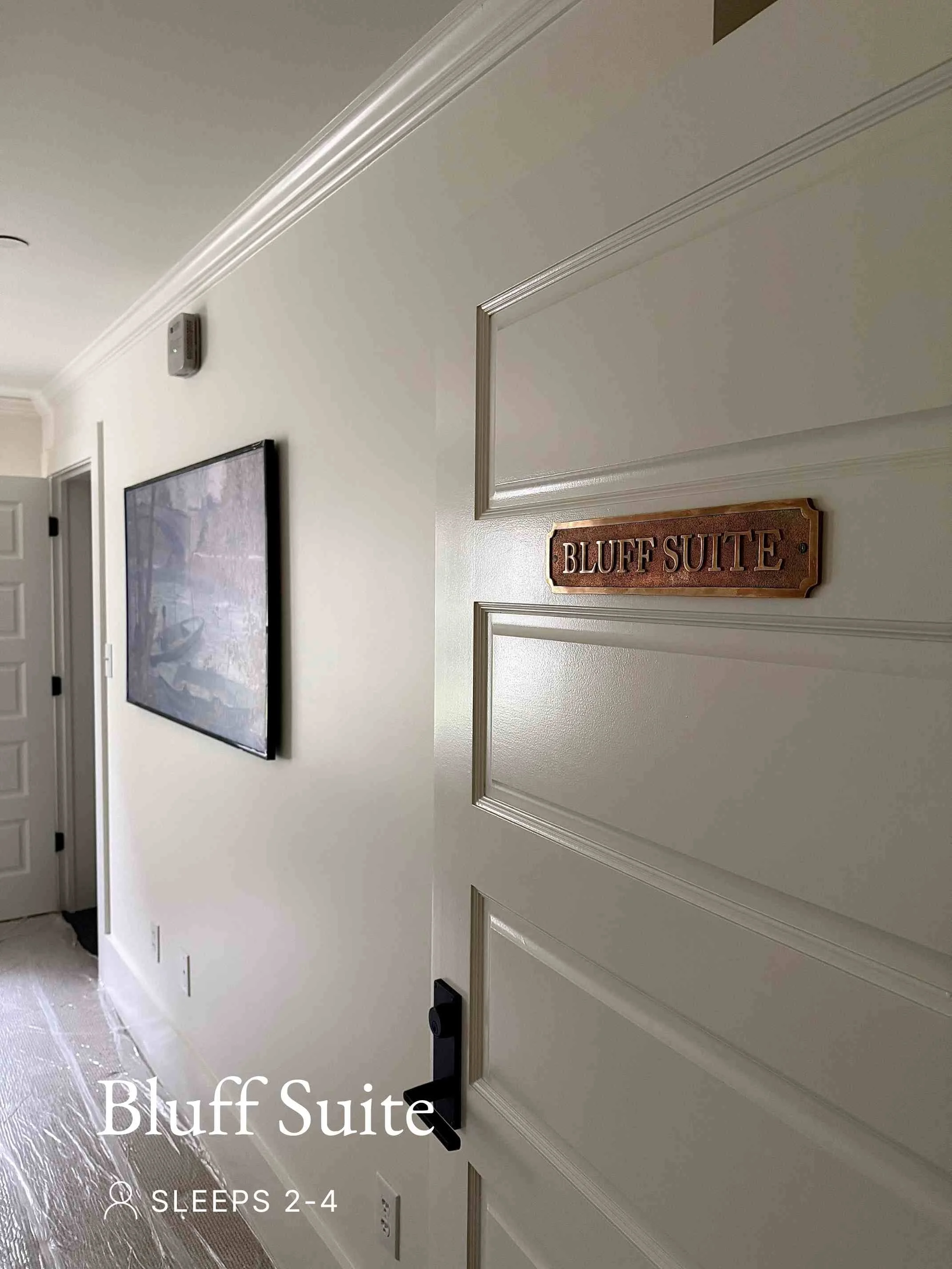 Door to the luxury suite at the Fairhope Hotel