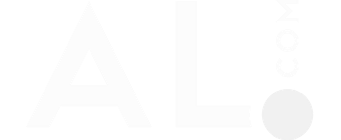 Close-up of the text 'AL.com' with a white background.