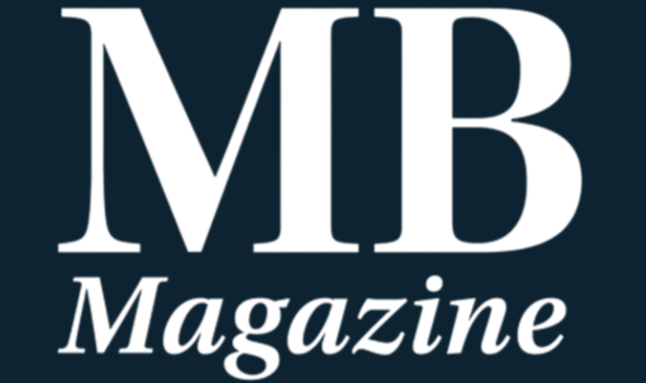MB Magazine logo with large white letters 'MB' and 'Magazine' written below on a dark background.