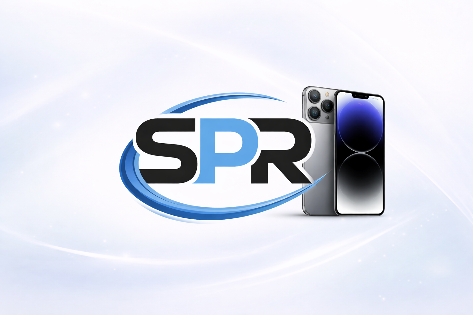Graphic with the logo 'SPR' and an iPhone 13 Pro model.