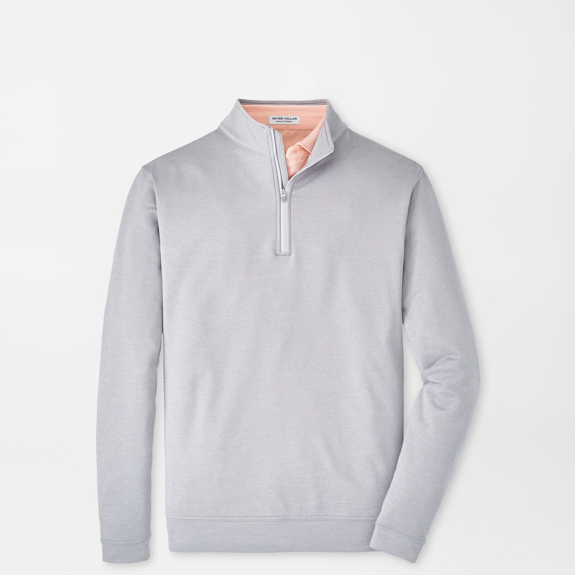 Peter Millar Perth Melange Performance Quarter-Zip - Gale Grey
