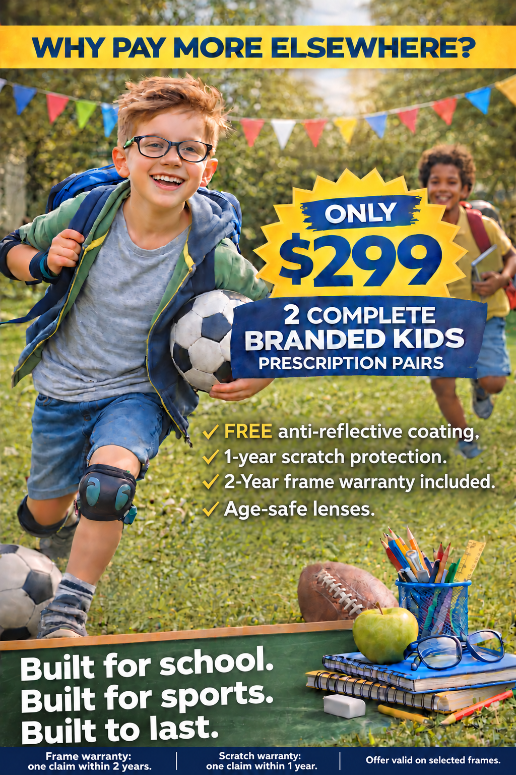 2 PAIRS KIDS FRAME -$299