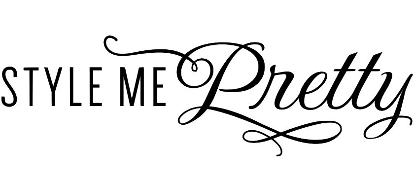 Stylized text that reads 'Style Me Pretty' with elegant, cursive font for 'Pretty'.