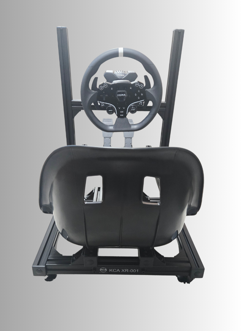 A youth-sized sim racing rig, perfect for kids starting their racing careers!