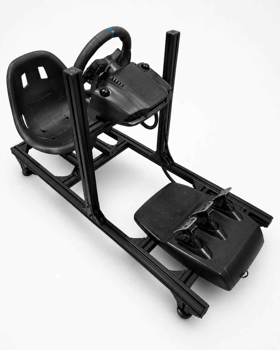 A youth-sized sim racing rig, perfect for kids starting their racing careers!