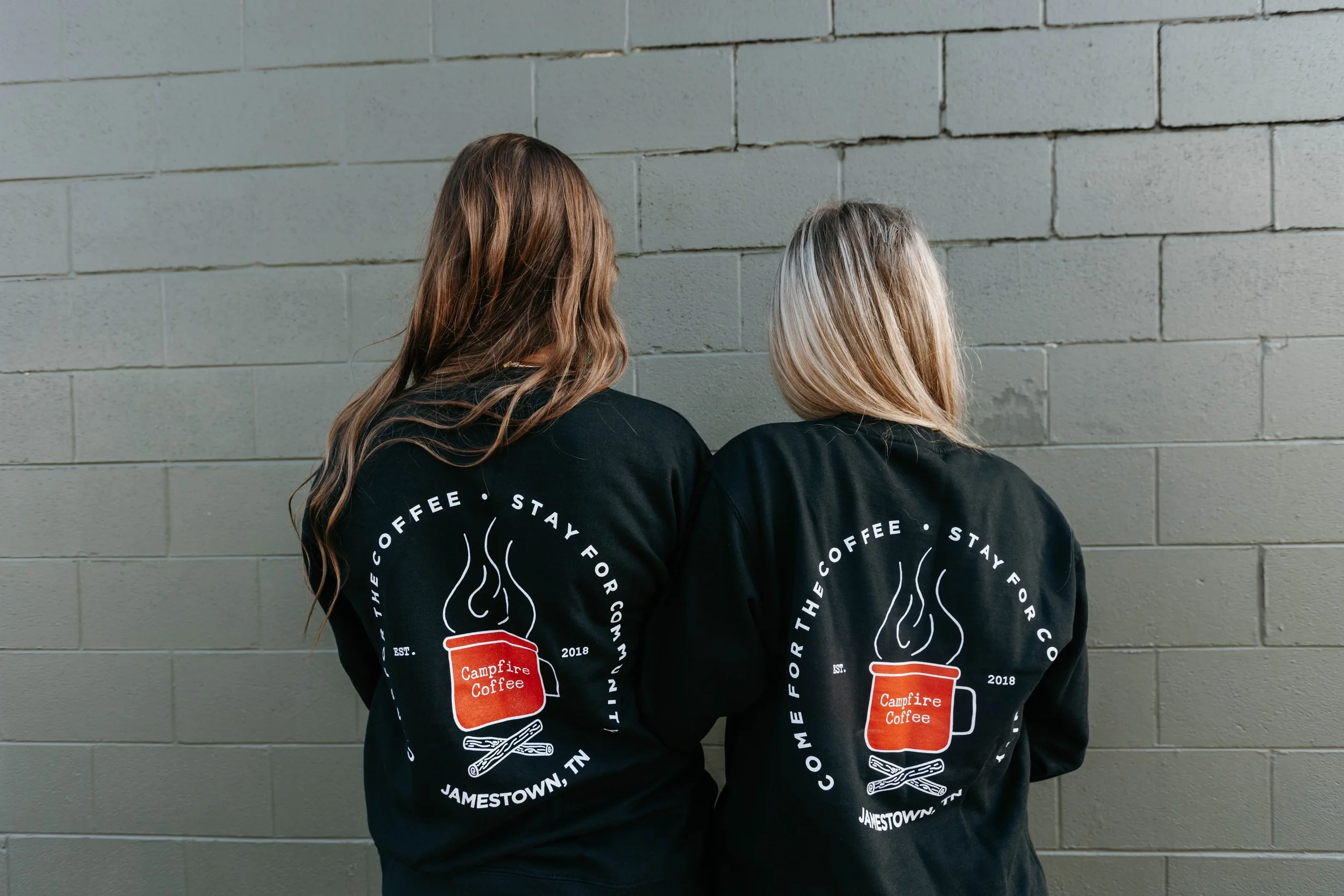Black Logo Campfire Crewneck