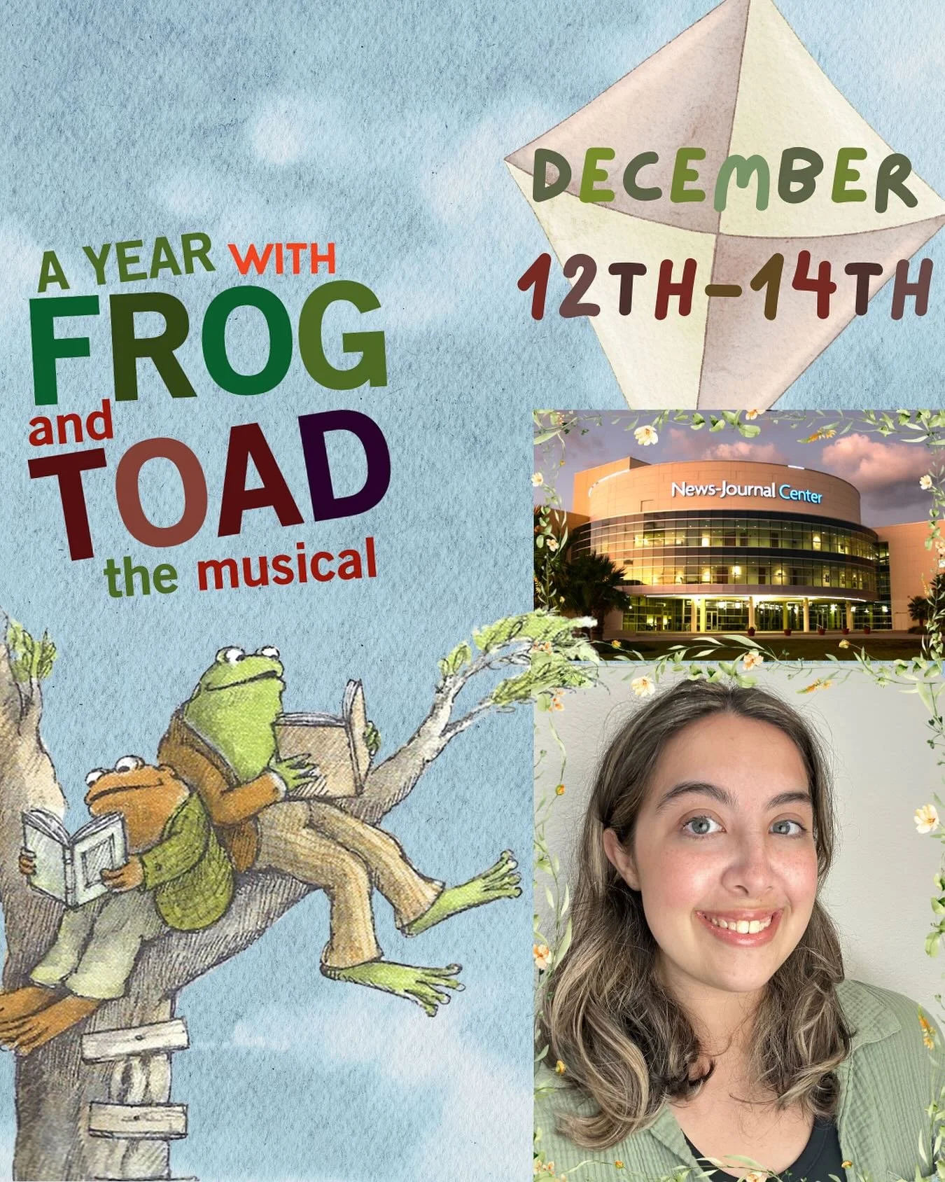 Chapter 3: The Winter Show ❄️

Hop on over to the News-Journal Center, December 12-14 to catch me as Lady Bird 🐦, Turtle 🐢, and Mother Frog 🐸 in 

A Year with Frog and Toad (TYA) 🌸☀️🍂❄️

* Friday 12/12: 10:30am (show) &amp; 6pm (dinner &amp; sho