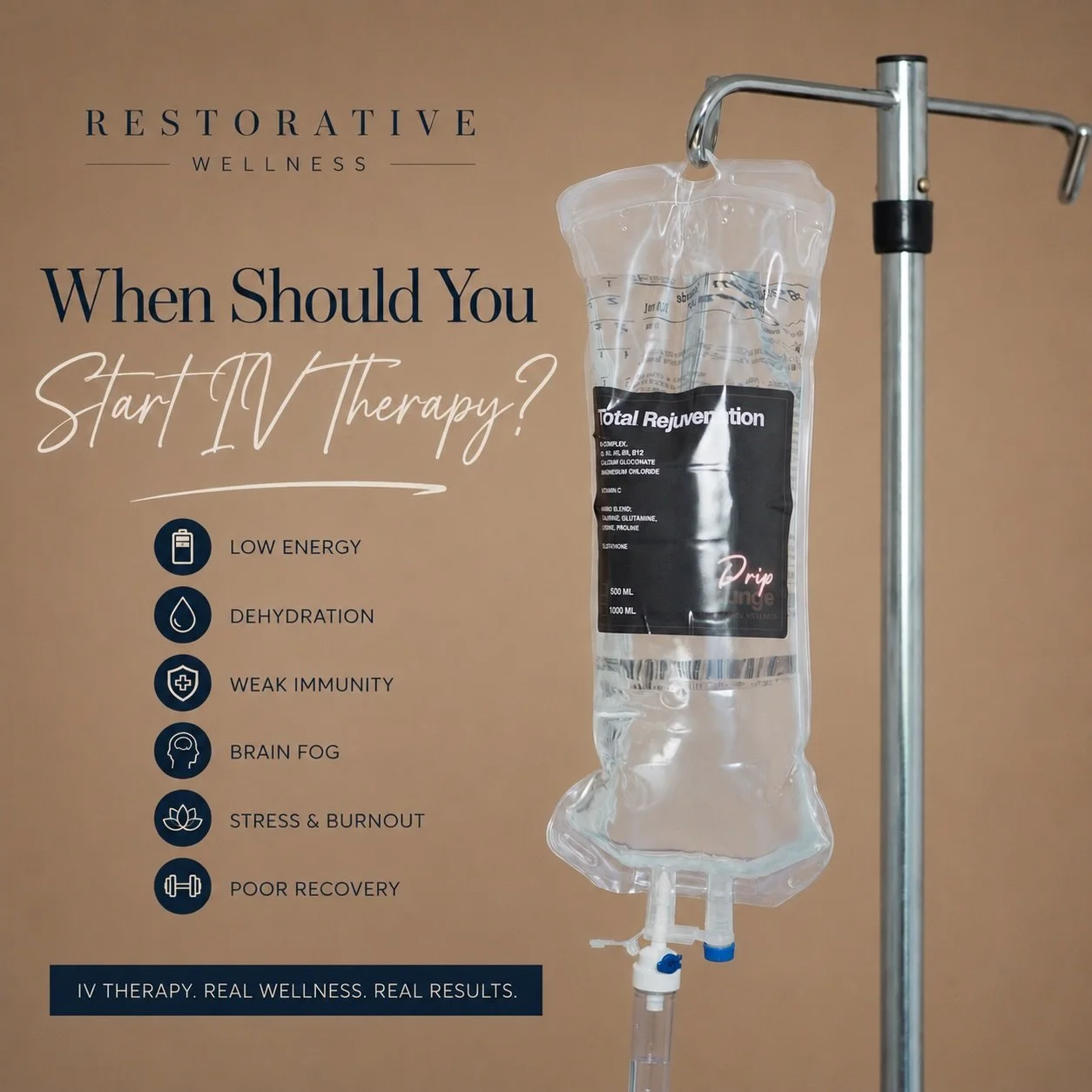 You don&rsquo;t have to wait until you feel completely depleted

Sometimes your body is already telling you it needs a little more support 👇🏻

If you&rsquo;re feeling:
&rarr; Low energy despite sleeping
&rarr; Dehydrated or run down
&rarr; Mentally